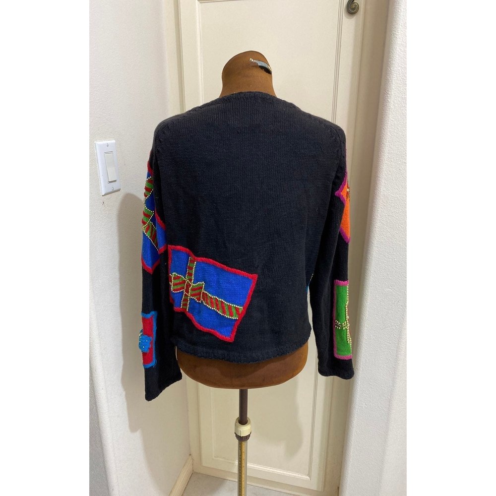 Vintage (1996) Michael Simon Holiday Gifts Bows Collectible Sweater Jacket Size - Picture 4 of 6